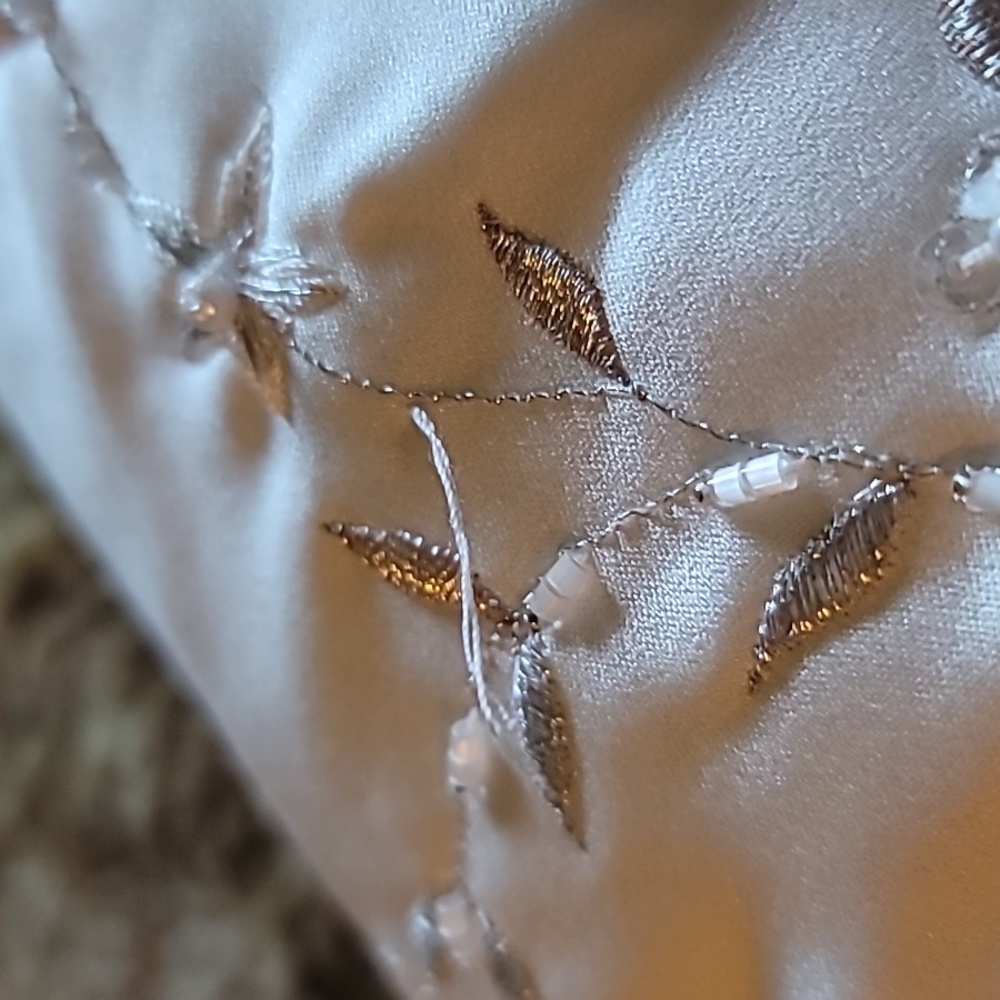 DONATED David's Bridal Trumpet Strapless Satin Ivory Wedding Dress Size 8 - Picture 9 of 14